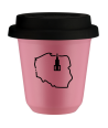 Kubek hot pink 80 ml, POLSKA z pokrywka czarna kubek termiczny na kawe | 70,00 zł