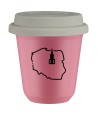 Kubek hot pink 80 ml, POLSKA z pokrywka biala kubek termiczny na kawe | 70,00 zł
