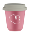 Kubek hot pink 80 ml, POLSKA (bialy) z pokrywka biala kubek termiczny na kawe | 70,00 zł