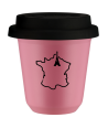 Kubek hot pink 80 ml, FRANCJA z pokrywka czarna kubek termiczny na kawe | 70,00 zł
