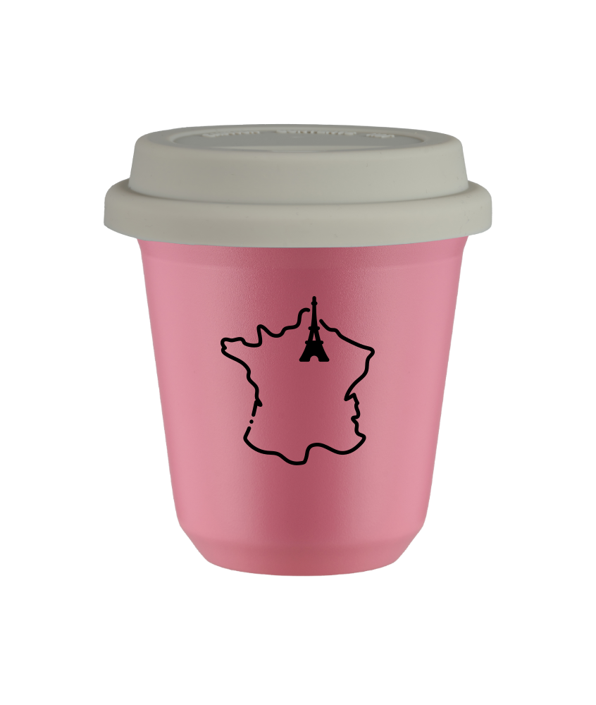 Kubek hot pink 80 ml, FRANCJA (czarny) z pokrywka biala kubek termiczny na kawe | 70,00 zł Kubek hot pink 80 ml, FRANCJA (czarny) z pokrywka biala kubek termiczny na kawe | 70,00 zł