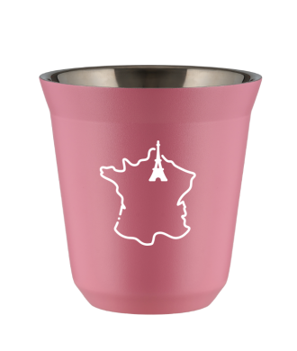 Kubek hot pink 80 ml, FRANCJA (bialy)