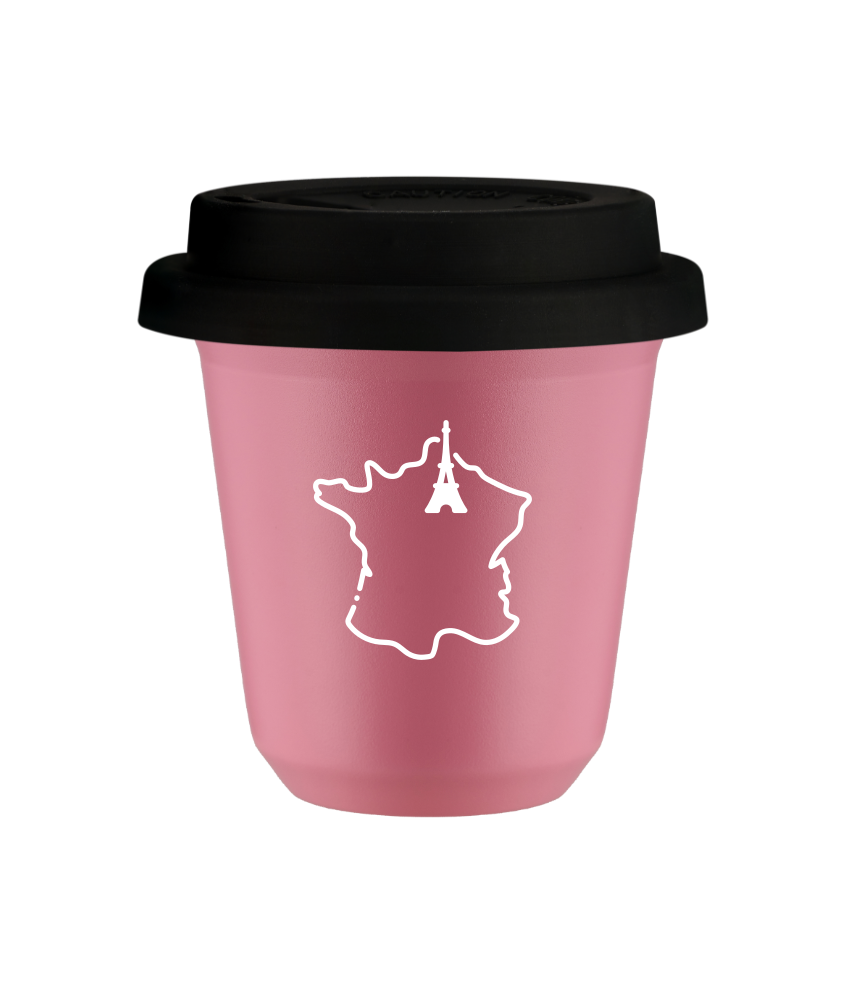 Kubek hot pink 80 ml, FRANCJA (bialy) z pokrywka czarna kubek termiczny na kawe | 70,00 zł Kubek hot pink 80 ml, FRANCJA (bialy) z pokrywka czarna kubek termiczny na kawe | 70,00 zł