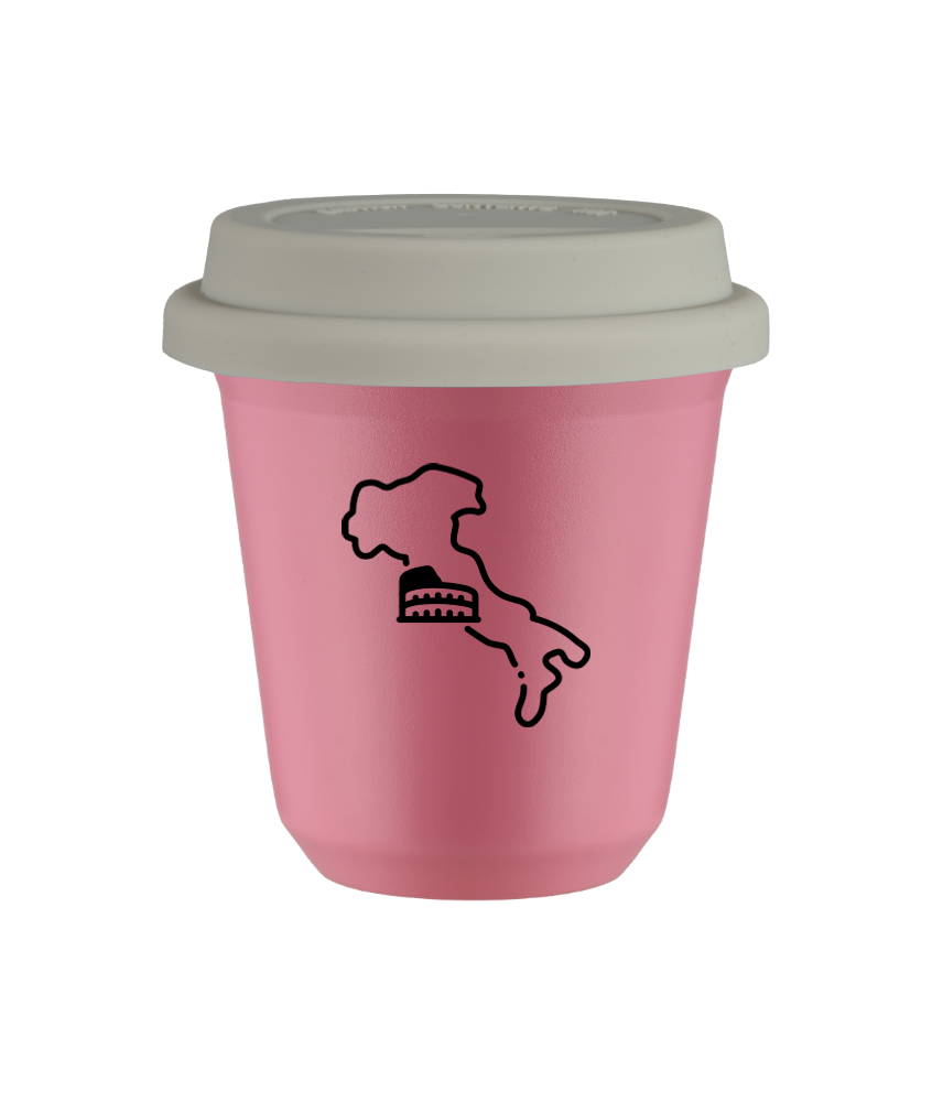 Kubek hot pink 80 ml, WLOCHY z pokrywka biala kubek termiczny na kawe | 70,00 zł