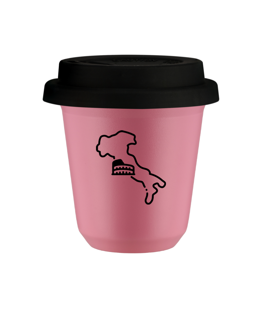Kubek hot pink 80 ml, WLOCHY (czarny) z pokrywka czarna kubek termiczny na kawe | 70,00 zł