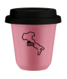 Kubek hot pink 80 ml, WLOCHY (czarny) z pokrywka czarna kubek termiczny na kawe | 70,00 zł