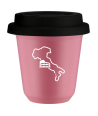 Kubek hot pink 80 ml, WLOCHY (bialy) z pokrywka czarna kubek termiczny na kawe | 70,00 zł