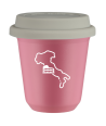 Kubek hot pink 80 ml, WLOCHY (bialy) z pokrywka biala kubek termiczny na kawe | 70,00 zł