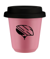 Kubek hot pink 80 ml, KASK z pokrywka czarna kubek termiczny na kawe | 70,00 zł