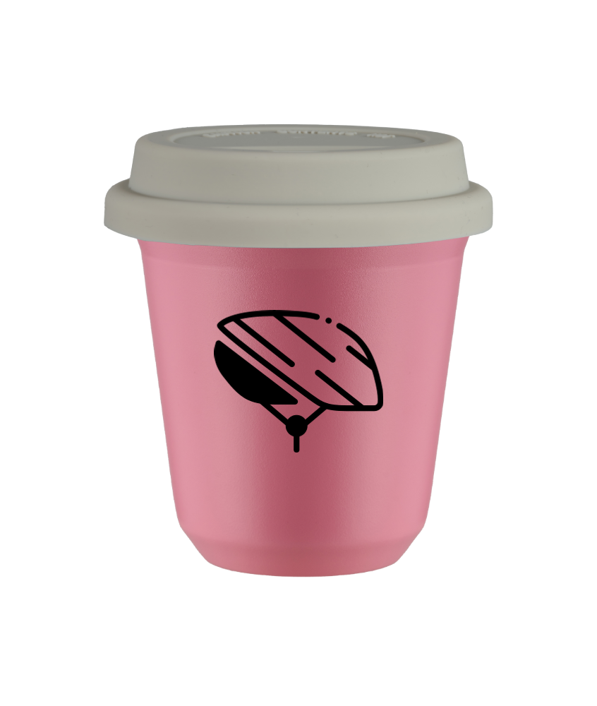 Kubek hot pink 80 ml, KASK z pokrywka biala kubek termiczny na kawe | 70,00 zł