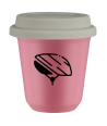 Kubek hot pink 80 ml, KASK z pokrywka biala kubek termiczny na kawe | 70,00 zł
