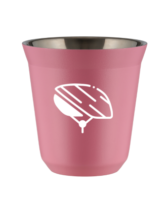 Kubek hot pink 80 ml, KASK (bialy)