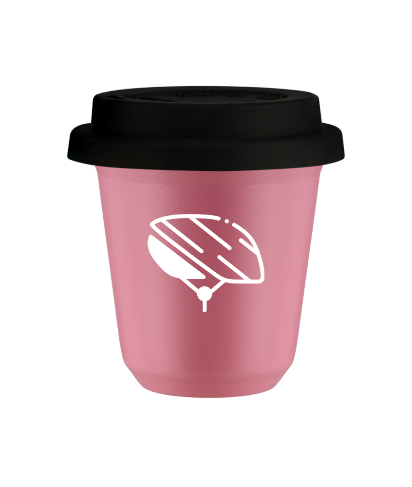 Kubek hot pink 80 ml, KASK (bialy) z pokrywka czarna kubek termiczny na kawe | 70,00 zł Kubek hot pink 80 ml, KASK (bialy) z pokrywka czarna kubek termiczny na kawe | 70,00 zł
