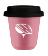 Kubek hot pink 80 ml, KASK (bialy) z pokrywka czarna kubek termiczny na kawe | 70,00 zł