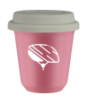 Kubek hot pink 80 ml, KASK (bialy) z pokrywka biala kubek termiczny na kawe | 70,00 zł