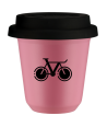 Kubek hot pink 80 ml, ROWER 1 (czarny) z pokrywka czarna kubek termiczny na kawe | 70,00 zł