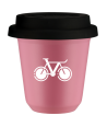 Kubek hot pink 80 ml, ROWER 1 (bialy) z pokrywka czarna kubek termiczny na kawe | 70,00 zł