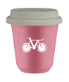 Kubek hot pink 80 ml, ROWER 1 (bialy) z pokrywka biala kubek termiczny na kawe | 70,00 zł