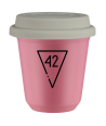 Kubek hot pink 80 ml, 42 z pokrywka biala kubek termiczny na kawe | 70,00 zł
