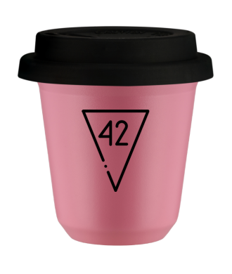 Kubek hot pink 80 ml, 42 (czarny) z pokrywka czarna