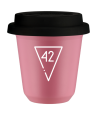 Kubek hot pink 80 ml, 42 (bialy) z pokrywka czarna kubek termiczny na kawe | 70,00 zł