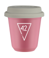 Kubek hot pink 80 ml, 42 (bialy) z pokrywka biala kubek termiczny na kawe | 70,00 zł