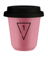 Kubek hot pink 80 ml, 1 z pokrywka czarna kubek termiczny na kawe | 70,00 zł