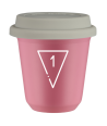 Kubek hot pink 80 ml, 1 (bialy) z pokrywka biala kubek termiczny na kawe | 70,00 zł