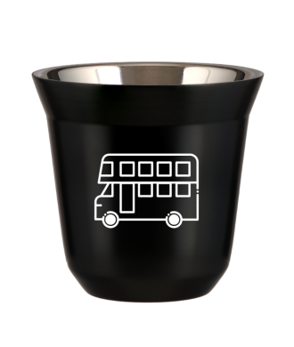 Kubek czarny 150 ml, AUTOBUS (bialy)