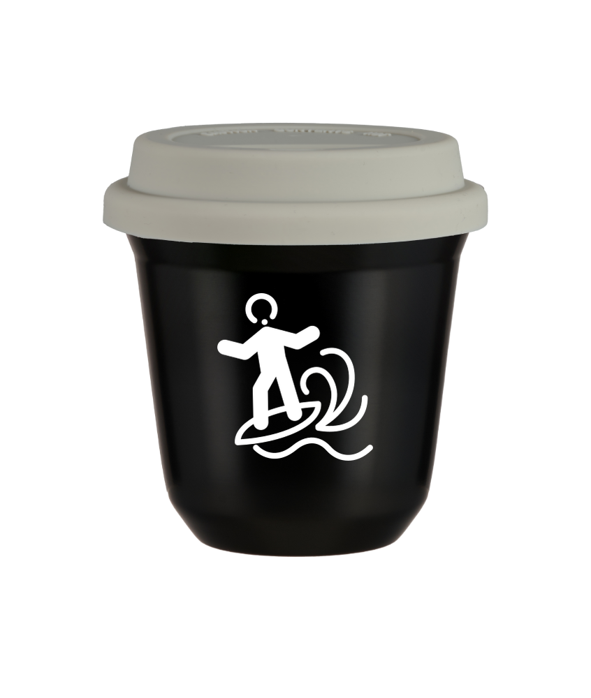 Kubek czarny 150 ml, WINDSURFING (bialy) z pokrywka biala kubek termiczny na kawe | 85,00 zł