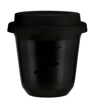 Kubek czarny 150 ml, NURKOWANIE z pokrywka czarna