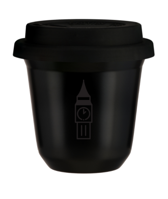 Kubek czarny 150 ml, BIG BEN z pokrywka czarna