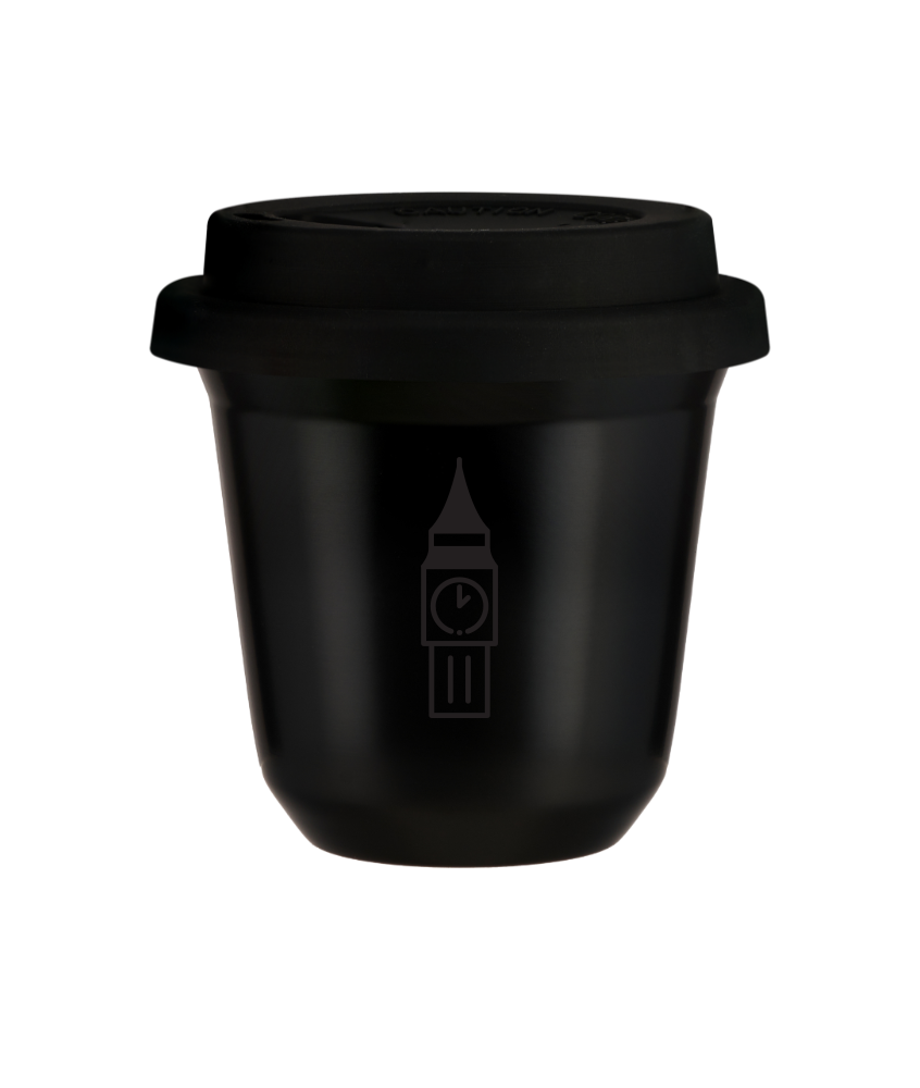 Kubek czarny 150 ml, BIG BEN (czarny) z pokrywka czarna kubek termiczny na kawe | 85,00 zł