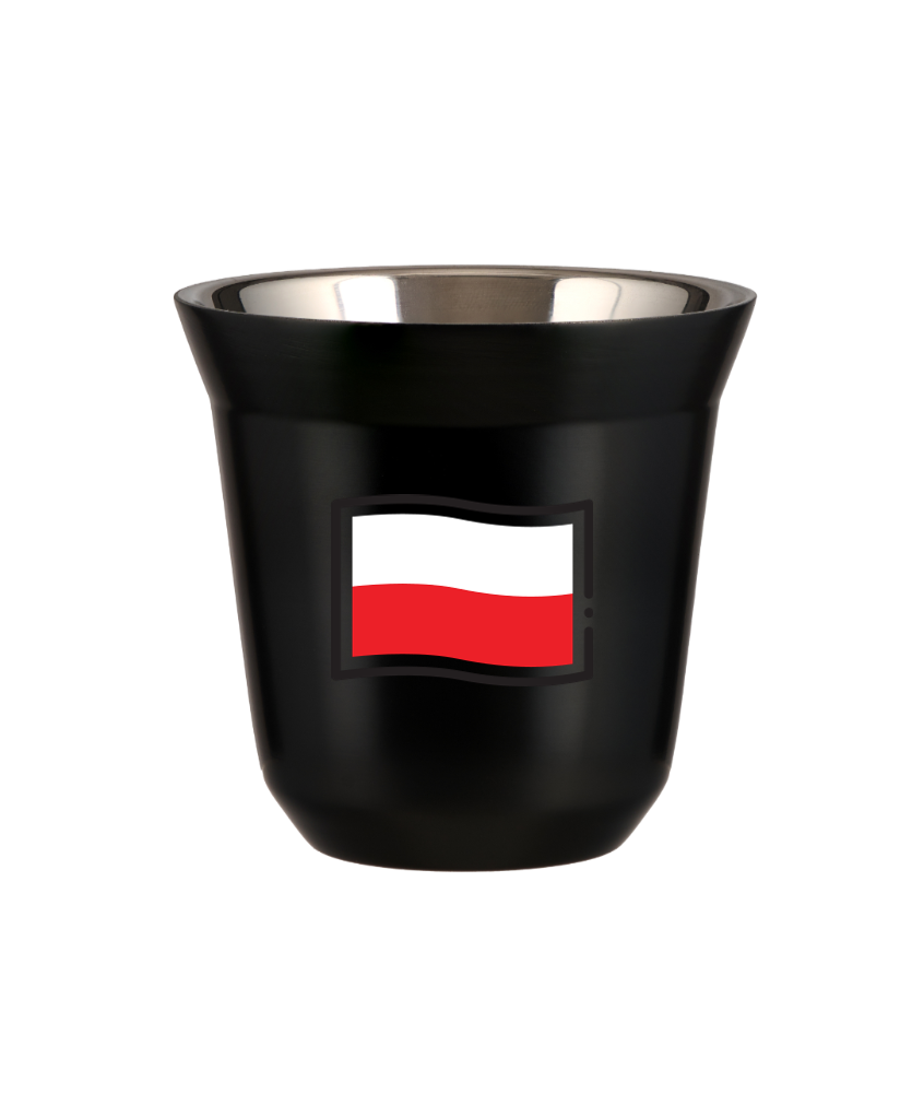 Kubek czarny 150 ml, FLAGA POLSKI kubek termiczny na kawe | 85,00 zł