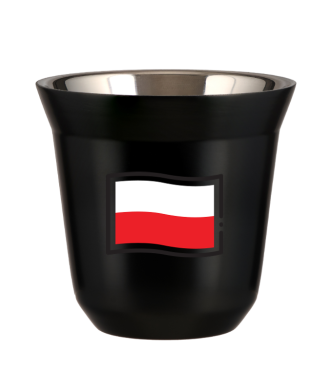 Kubek czarny 150 ml, FLAGA POLSKI (czarny)