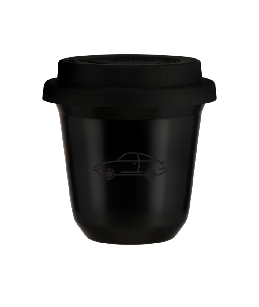 Kubek czarny 150 ml, SAMOCH (czarny) z pokrywka czarna kubek termiczny na kawe | 85,00 zł