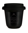 Kubek czarny 150 ml, CZAPKA (czarny) z pokrywka czarna kubek termiczny na kawe | 85,00 zł