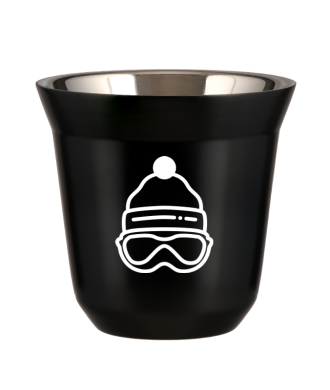Kubek czarny 150 ml, CZAPKA (bialy)