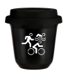 Kubek czarny 150 ml, SPORTY (bialy) z pokrywka czarna kubek termiczny na kawe | 85,00 zł
