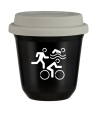 Kubek czarny 150 ml, SPORTY (bialy) z pokrywka biala kubek termiczny na kawe | 85,00 zł