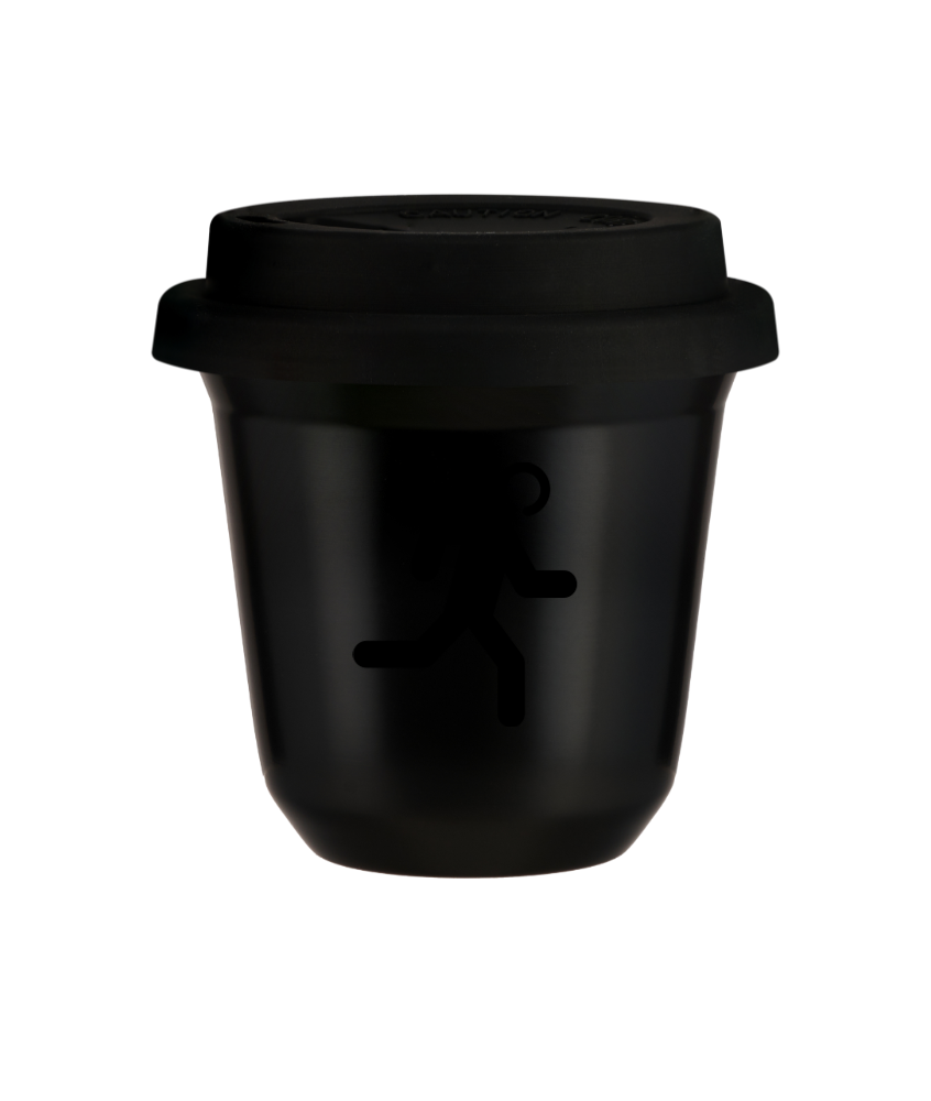 Kubek czarny 150 ml, BIEGACZ (czarny) z pokrywka czarna kubek termiczny na kawe | 85,00 zł Kubek czarny 150 ml, BIEGACZ (czarny) z pokrywka czarna kubek termiczny na kawe | 85,00 zł