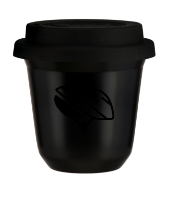 Kubek czarny 150 ml, KASK z pokrywka czarna