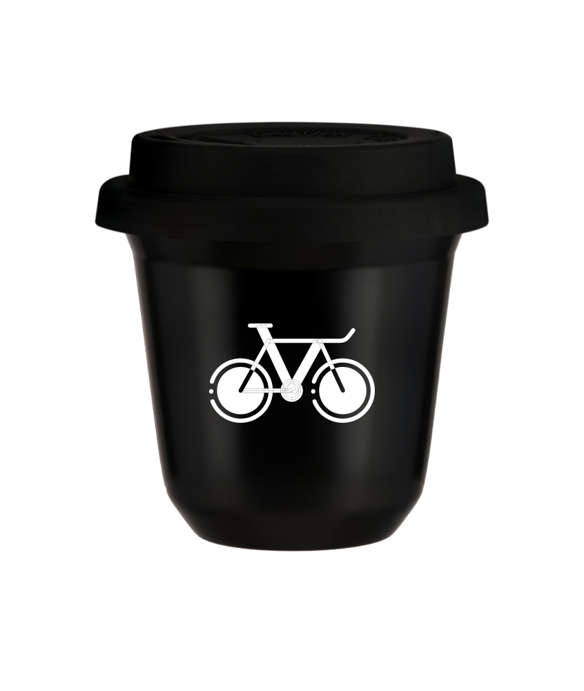 Kubek czarny 150 ml, ROWER 1 (bialy) z pokrywka czarna kubek termiczny na kawe | 85,00 zł Kubek czarny 150 ml, ROWER 1 (bialy) z pokrywka czarna kubek termiczny na kawe | 85,00 zł