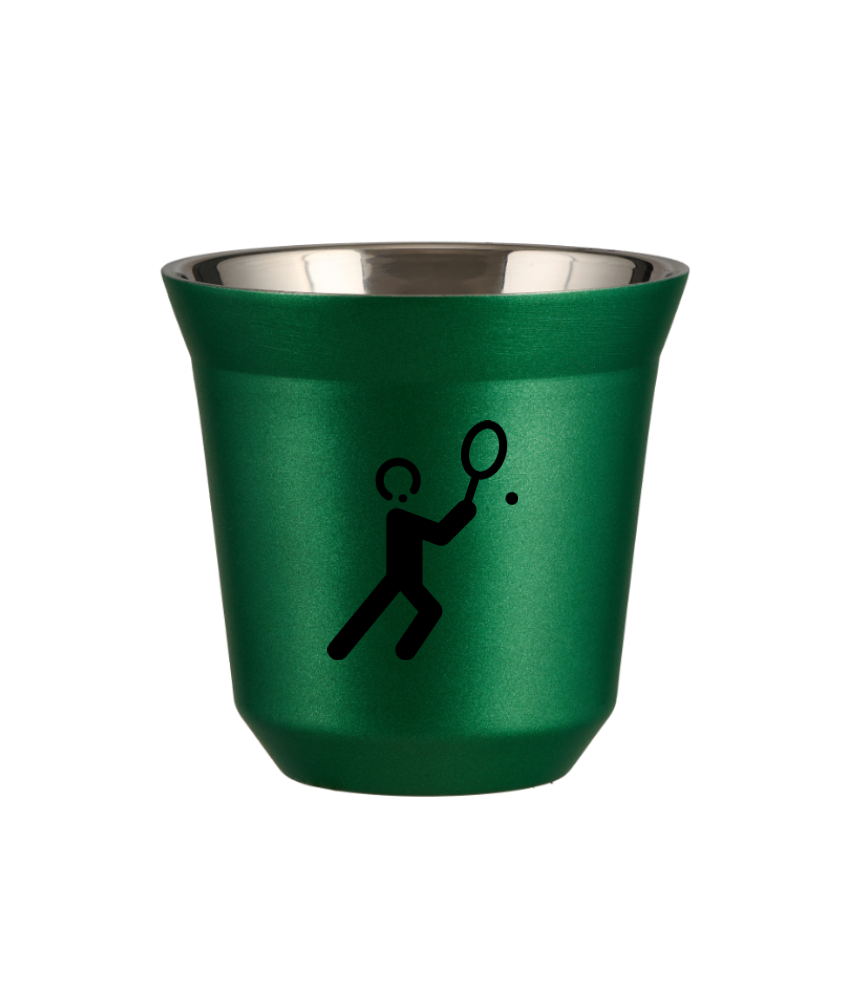 Kubek 150 ml ZIELONY METALIC "Tenis 1 (czarny)"