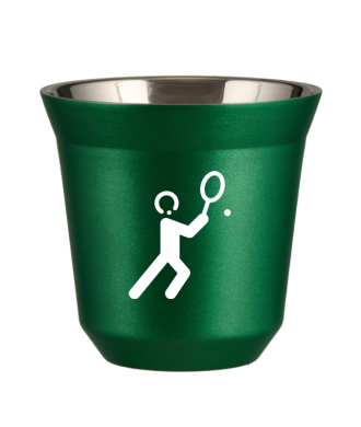 Kubek 150 ml ZIELONY METALIC "Tenis 1 (biały)" Kubek 150 ml ZIELONY METALIC "Tenis 1 (biały)"