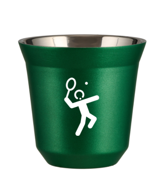 Kubek 150 ml ZIELONY METALIC "Tenis 2 (biały)" Kubek 150 ml ZIELONY METALIC "Tenis 2 (biały)"