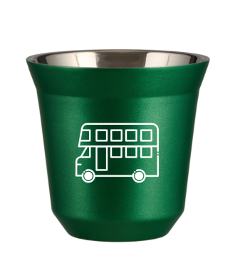 Kubek 150 ml ZIELONY METALIC "Autobus (biały)" Kubek 150 ml ZIELONY METALIC "Autobus (biały)"