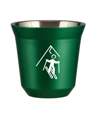 Kubek 150 ml ZIELONY METALIC "Narciarstwo (biały)" Kubek 150 ml ZIELONY METALIC "Narciarstwo (biały)"