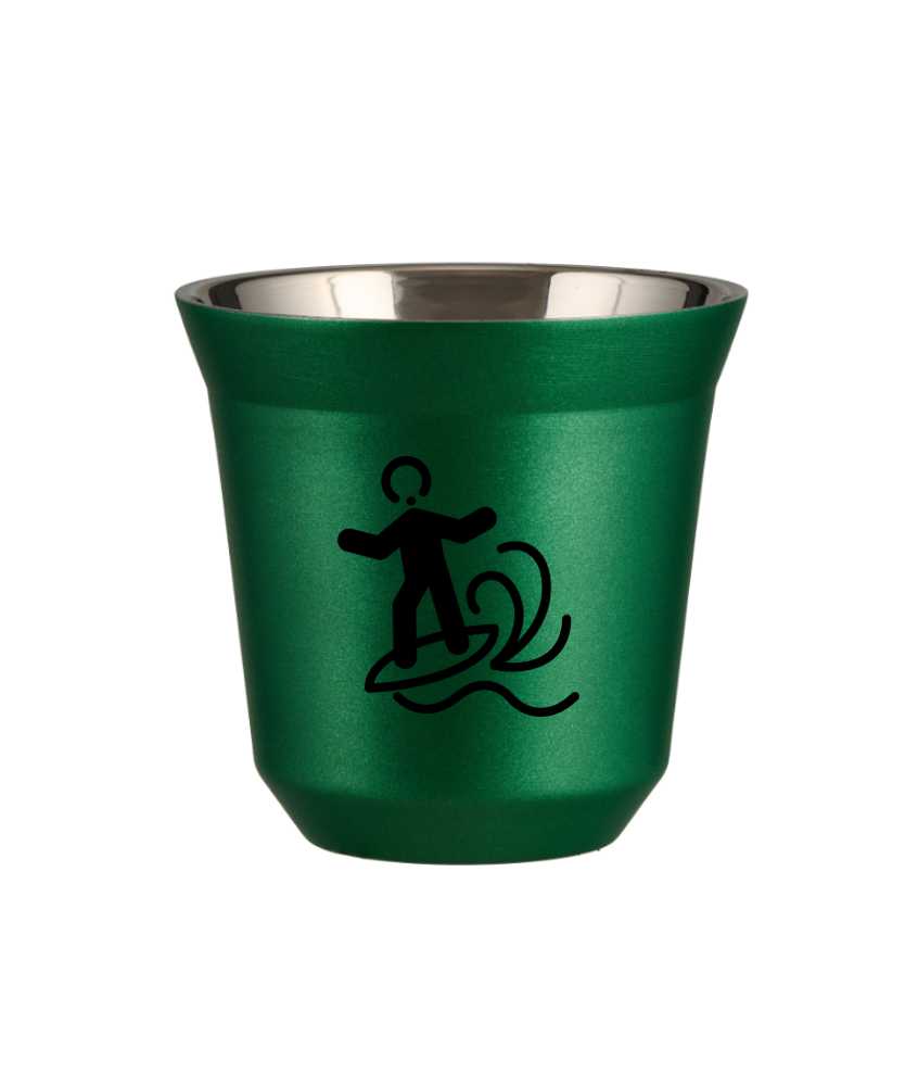 Kubek 150 ml ZIELONY METALIC "Windsurfing (czarny)"