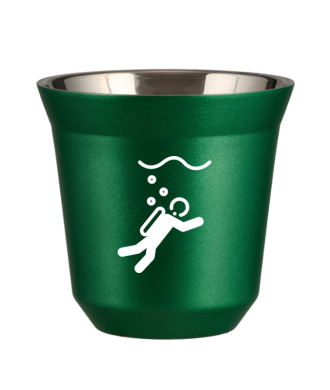 Kubek 150 ml ZIELONY METALIC "Nurkowanie (biały)" Kubek 150 ml ZIELONY METALIC "Nurkowanie (biały)"